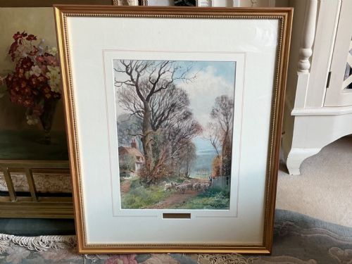 HENRY CHARLES FOX WATERCOLOUR FERRY COTTAGE BURPHAM WEST SUSSEX - ADDITIONAL PHOTO 1