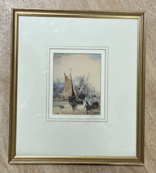 WILLIAM WYLD WATERCOLOUR ROCHESTER ON THE RIVER MEDWAY - ADDITIONAL PHOTO 1