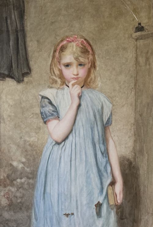 charles sillem lidderdale watercolour day dreams - CATEGORY: ANTIQUE ART - DATED VICTORIAN