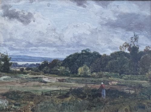 SIR HERBERT HUGHESSTANTON WATERCOLOUR ON THE SOLENT HANTS - ADDITIONAL PHOTO 1