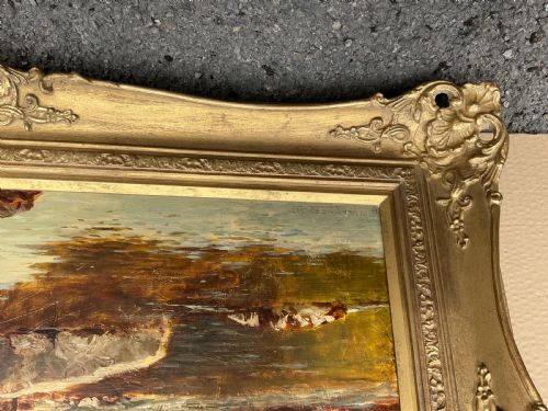 WILLIAM MANNERS OIL PAINTING CHILDREN BY A RIVER CROSSHILLS UPPER WHARFEDALE - ADDITIONAL PHOTO 2