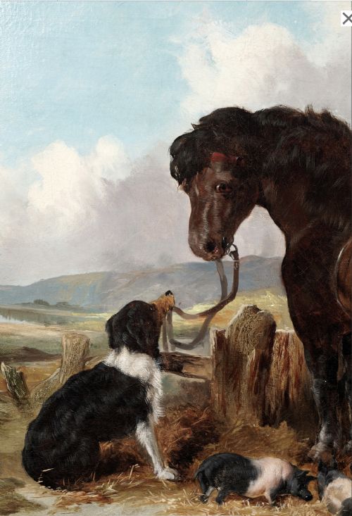 CIRCLE OF GEORGE HORLOR OIL PAINTING THE FARMERS COMPANIONS - ADDITIONAL PHOTO 3