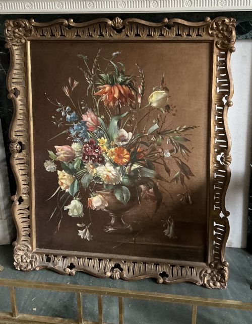 TERENCE LOUDON OIL PAINTING STILL LIFE OF VASE OF SPRING FLOWERS - ADDITIONAL PHOTO 1