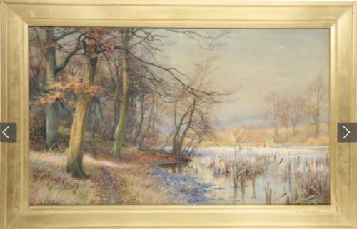 WALTER FOLLEN BISHOP WATERCOLOUR AN AUTUMNAL RIVER LANDSCAPE - ADDITIONAL PHOTO 1