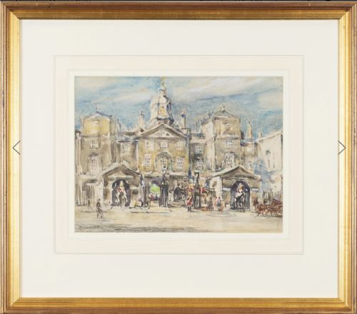 ROWLAND HENRY HILL WATERCOLOUR HORSE GUARDS WHITEHALL LONDON - ADDITIONAL PHOTO 1