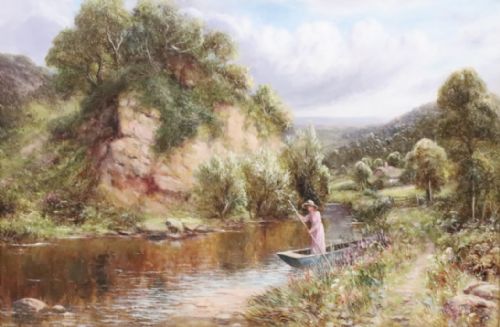 ROBERT JOHN HAMMOND OIL PAINTING BLACKSTONE ROCKBEVERLEYON THE RIVER SEVERN WORCESTERSHIRE - ADDITIONAL PHOTO 2