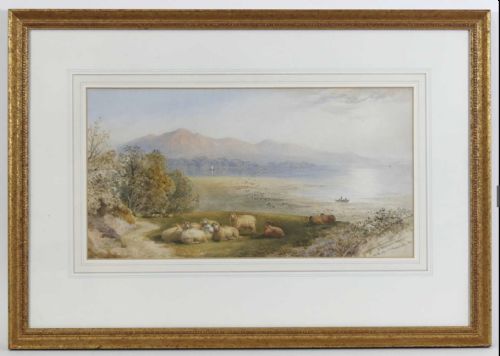 CORNELIUS PEARSON AND THOMAS FRANCIS WAINWRIGHT WATERCOLOUR SHEEP IN A MOUNTAINOUS LAKELAND LANDSCAPE - ADDITIONAL PHOTO 1