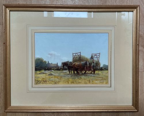 GEORGE HAMILTON CONSTANTINE WATERCOLOUR THE RESTHAYMAKING - ADDITIONAL PHOTO 1