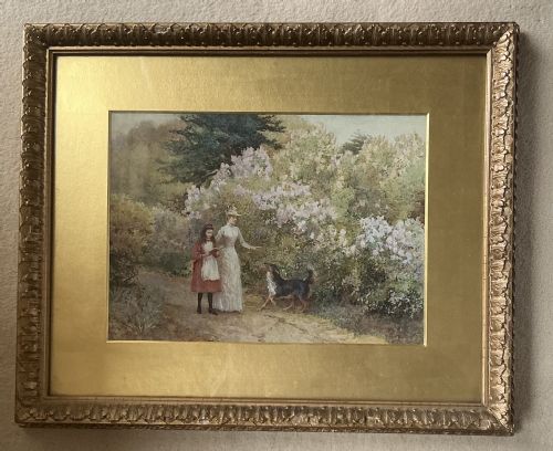 ARTHUR HOPKINS WATERCOLOUR A STROLL BACK IN TIME - ADDITIONAL PHOTO 1