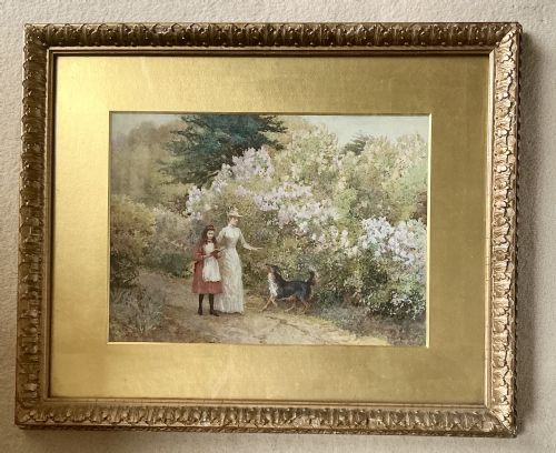 ARTHUR HOPKINS WATERCOLOUR A STROLL BACK IN TIME - ADDITIONAL PHOTO 2