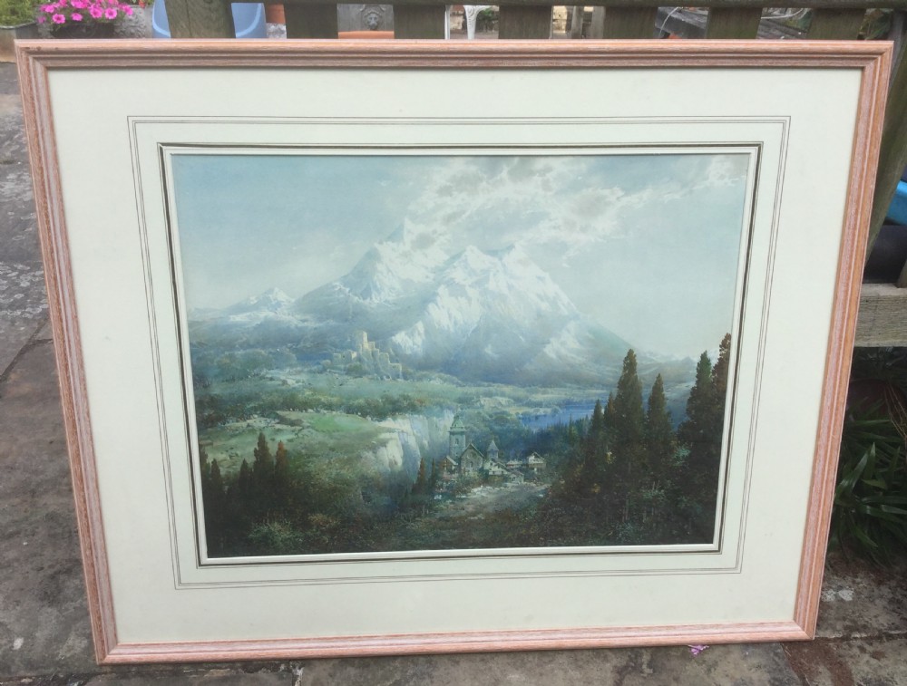  NOEL HARRY LEAVER WATERCOLOUR ‘ALPINE LANDSCAPE IN THE DOLOMITES’ View II