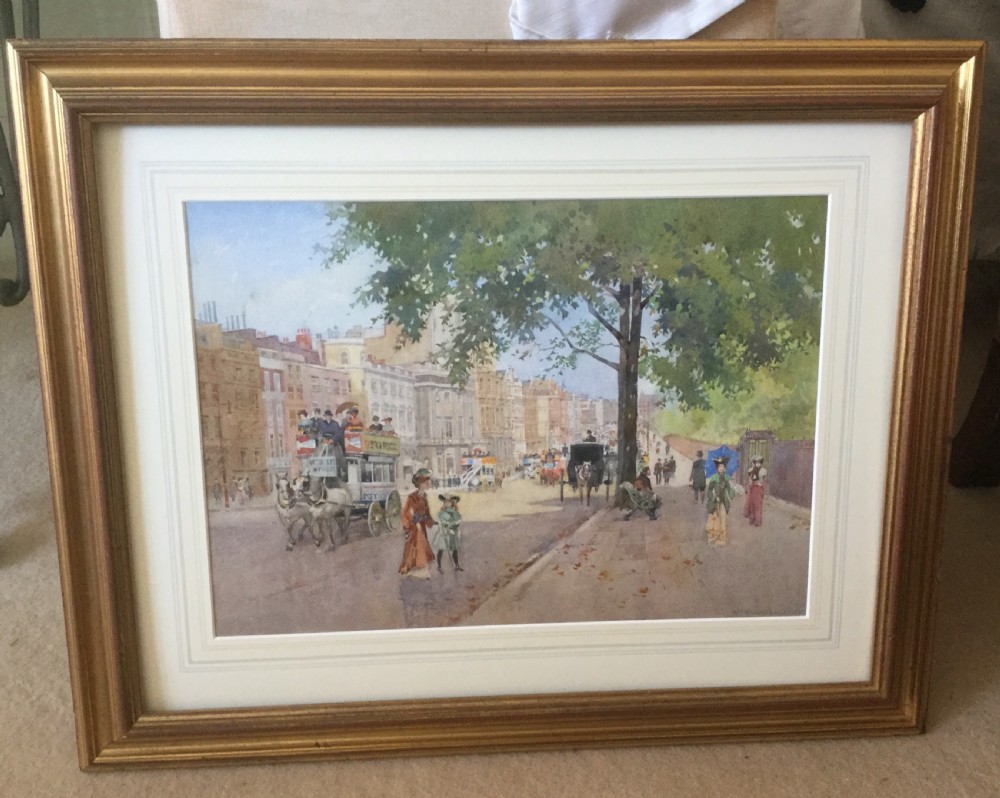 WILLIAM F.LIDDELL WATERCOLOUR ‘ LOOKING EAST ALONG PICCADILLY,GREEN PARK ON THE RIGHT’ View II