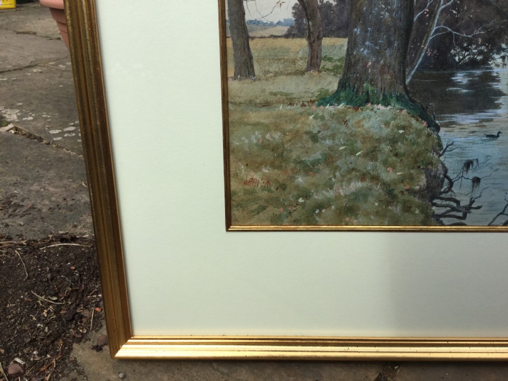 ARTHUR ANDERSON FRASER WATERCOLOUR ‘ OAK AT THE ISLAND MEADOWS NEAR BROMHAM HALL’ View III