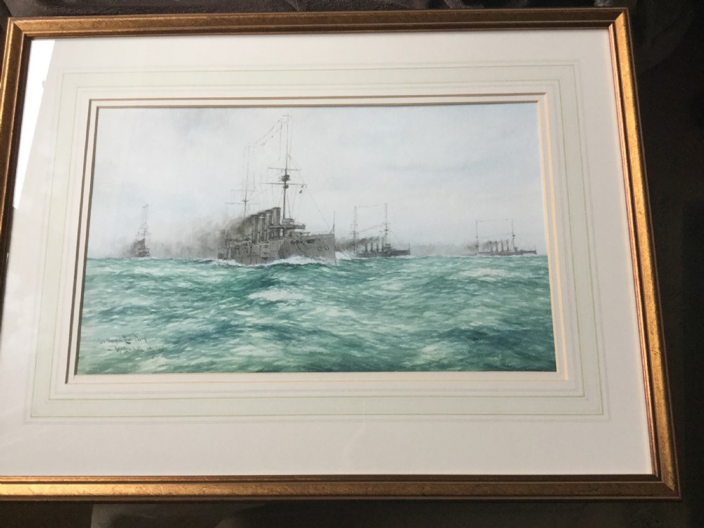 WILLIAM  MINSHALL BIRCHALL  WATERCOLOUR ‘ OUR  NAVY -THE NAVY’ View II