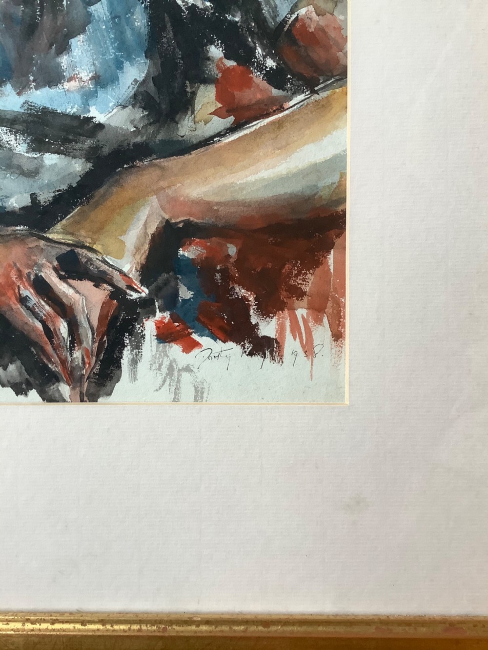 DOROTHY KING WATERCOLOUR ‘ART DECO  PORTRAIT OF A YOUNG WOMAN’ View III