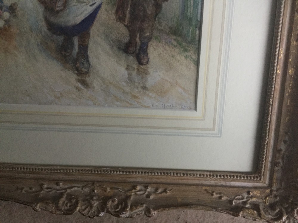 JOHN HENRY HENSHALL WATERCOLOUR ‘ UNWILLINGLY TO SCHOOL’ View III