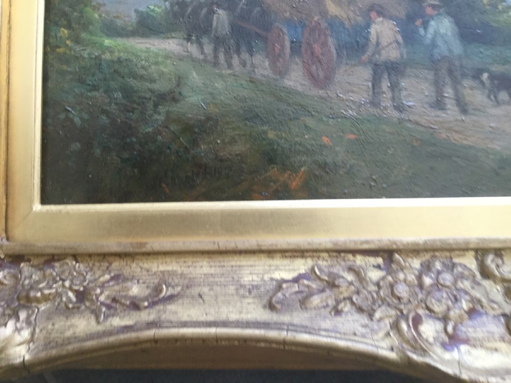 WILIAM GREAVES OIL PAINTING ‘ RETURN FROM THE HARVEST AT DUSK’ View III