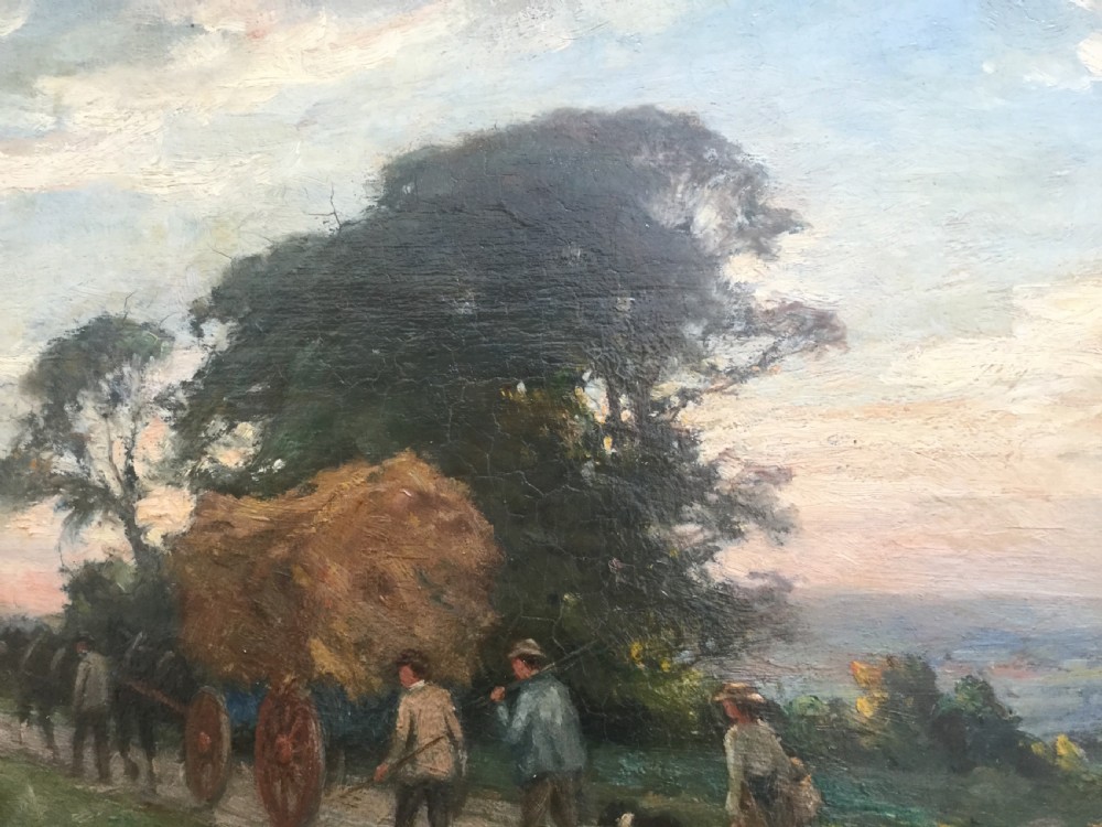 WILIAM GREAVES OIL PAINTING ‘ RETURN FROM THE HARVEST AT DUSK’ View IV