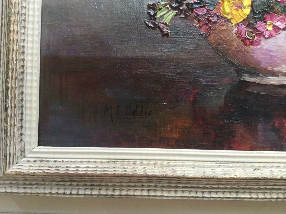 MARY E.ODDIE OIL PAINTING ‘ POLYANTHUS’ View II