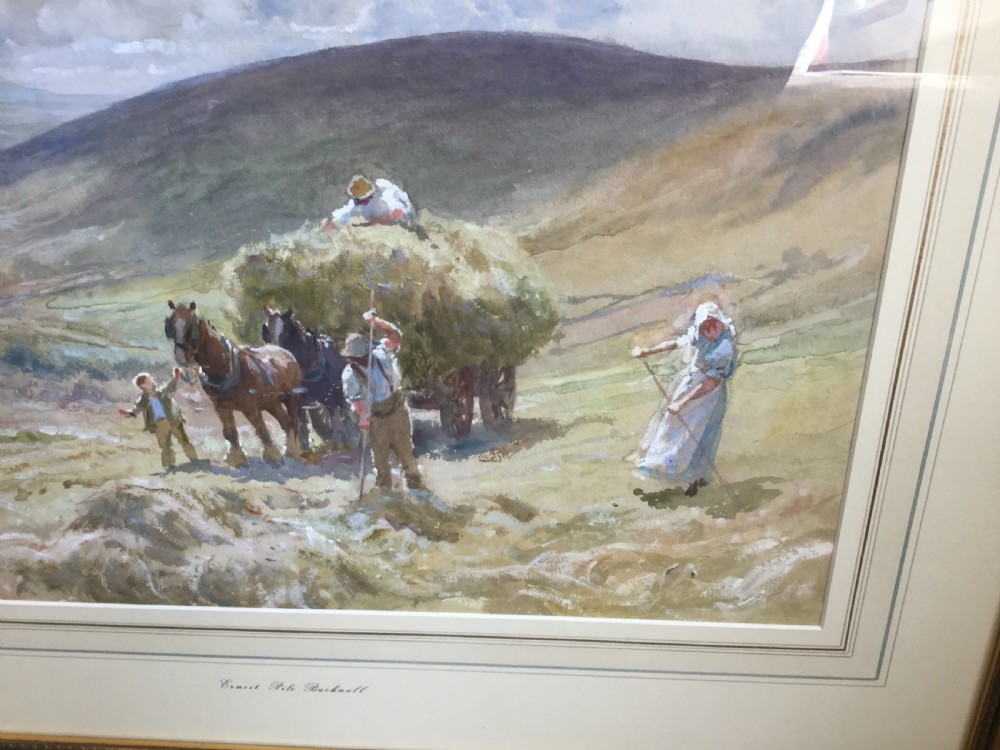 ERNEST PILE BUCKNALL WATERCOLOUR ‘ HARVEST TIME’ View IV