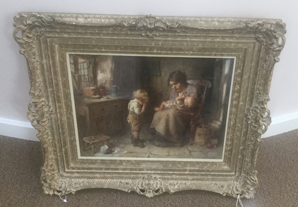JOHN HENRY HENSHALL WATERCOLOUR ‘ SPILLED MILK ‘
 View II