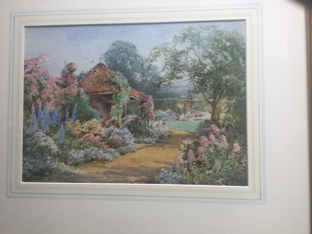 THERESA STANNARD WATERCOLOUR ‘A WALLED GARDEN IN SUMMER’ View II