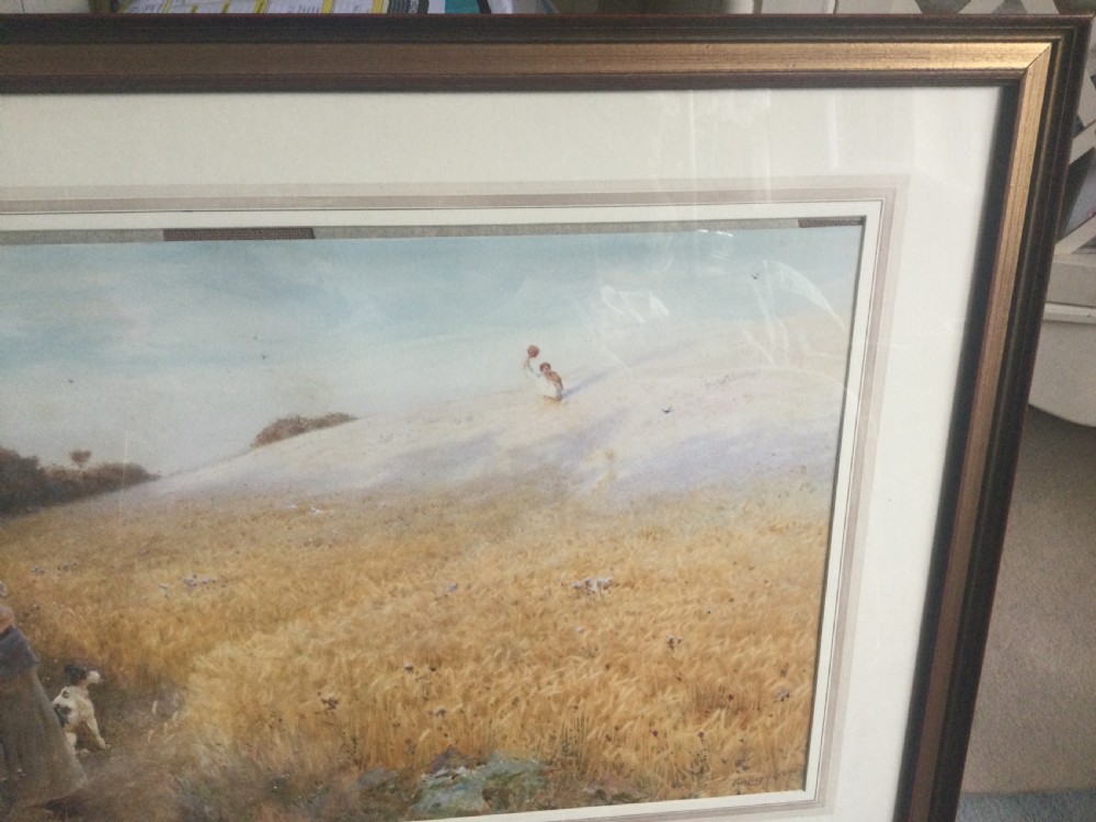 THOMAS JAMES LLOYD WATERCOLOUR ‘ HOME FROM THE FIELDS’ View IV