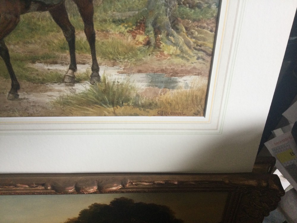 GEORGE GOODWIN KILBURNE WATERCOLOUR ‘ HUNTING IN THE WOODS’ View III