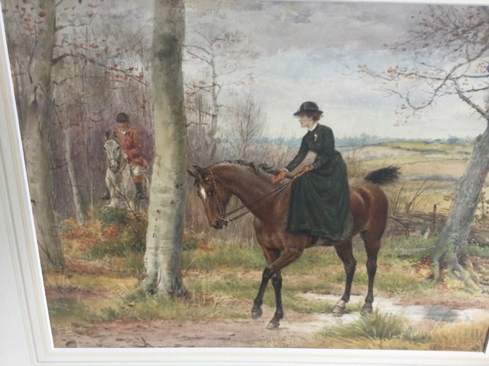 GEORGE GOODWIN KILBURNE WATERCOLOUR ‘ HUNTING IN THE WOODS’ View V