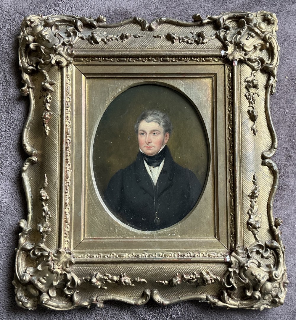 BRITISH SCHOOL 19 TH CENTURY OIL PAINTING ‘ PORTRAIT OF GENTLEMAN’