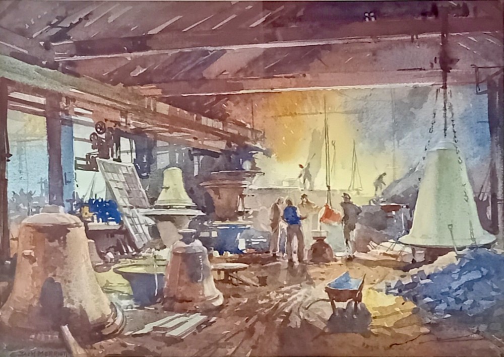 JACK MERRIOTT WATERCOLOUR ‘ THE BELL FOUNDRY ‘
