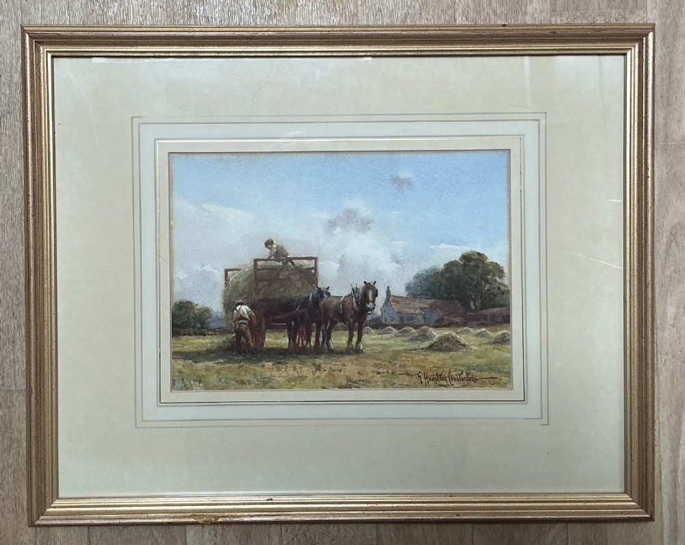 GRORGE HAMILTON CONSTANTINE WATERCOLOUR ‘ HARVESTING’ View II