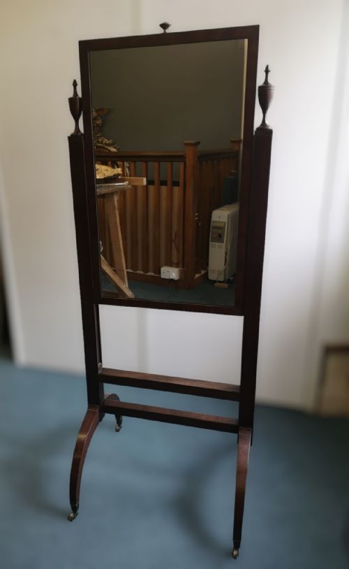 A 19th Century Mahogany Rise and Fall Cheval Mirror