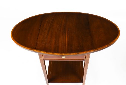 fig 4. Antique Pair of Edwardian Inlaid Mahogany Bedside Tables c1900