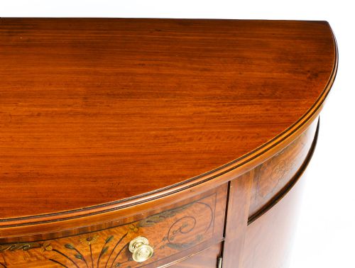 fig 1. Antique Edwardian Satinwood Demi Lune Cabinet 19th Century