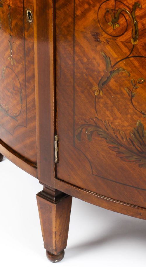 fig 4. Antique Edwardian Satinwood Demi Lune Cabinet 19th Century