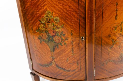 fig 5. Antique Edwardian Satinwood Demi Lune Cabinet 19th Century