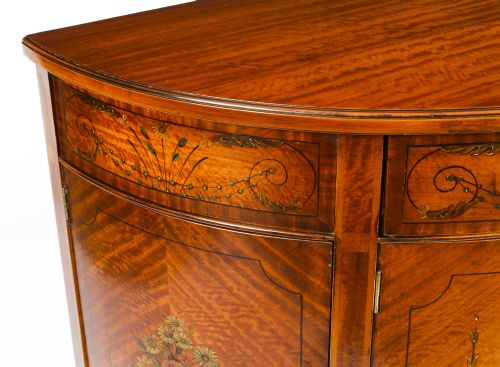 fig 7. Antique Edwardian Satinwood Demi Lune Cabinet 19th Century