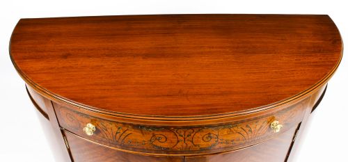 fig 8. Antique Edwardian Satinwood Demi Lune Cabinet 19th Century