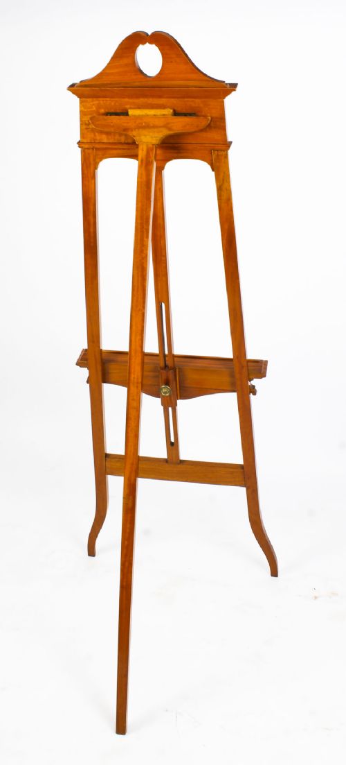 fig 6. Antique Edwardian Satinwood Hand Paintes Artists Easel Circa 1900