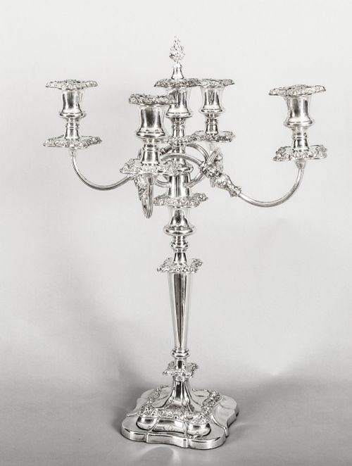 fig 1. Antique Pair Five Light Candelabra by Mappin & Webb 19th C