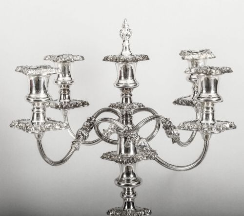 fig 5. Antique Pair Five Light Candelabra by Mappin & Webb 19th C
