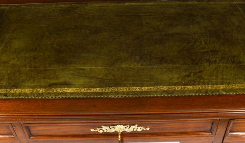 fig 2. Antique French Empire Revival Bureau Plat Desk Writing Table 19th C