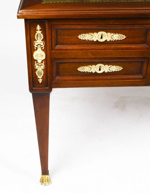 fig 5. Antique French Empire Revival Bureau Plat Desk Writing Table 19th C