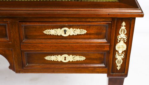 fig 6. Antique French Empire Revival Bureau Plat Desk Writing Table 19th C
