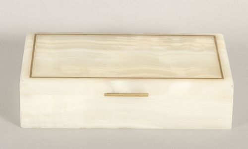 fig 1. Antique Art Deco Onyx Cigarette Card Box Casket by Dunhill C1920