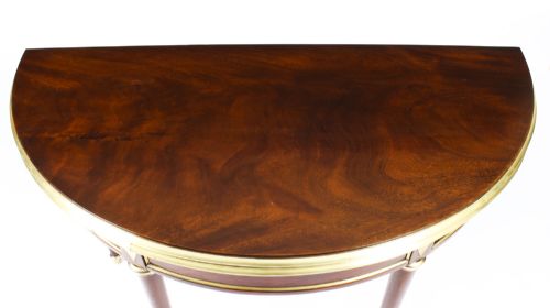 fig 1. Antique French Directoire Brass Mounted Card Table Early 19th Century