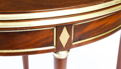 fig 3. Antique French Directoire Brass Mounted Card Table Early 19th Century