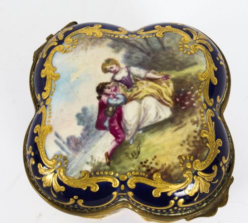 fig 2. Antique French Sevres Porcelain Quatrefoil Casket C1860 19th C