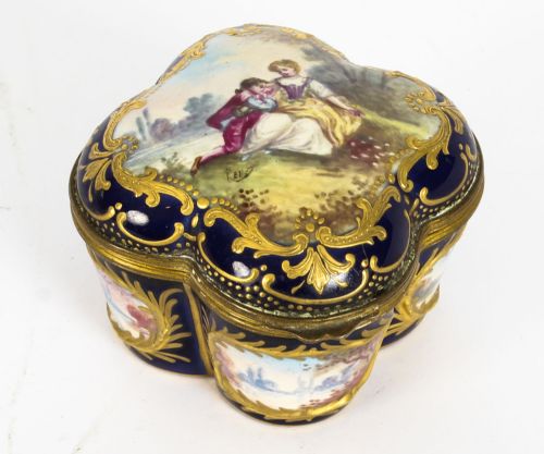 fig 3. Antique French Sevres Porcelain Quatrefoil Casket C1860 19th C